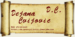 Dejana Cvijović vizit kartica
